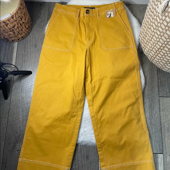 ModCloth Utility Cropped Wide Leg Pants in Mustard Brand New - Picture 2 of 7